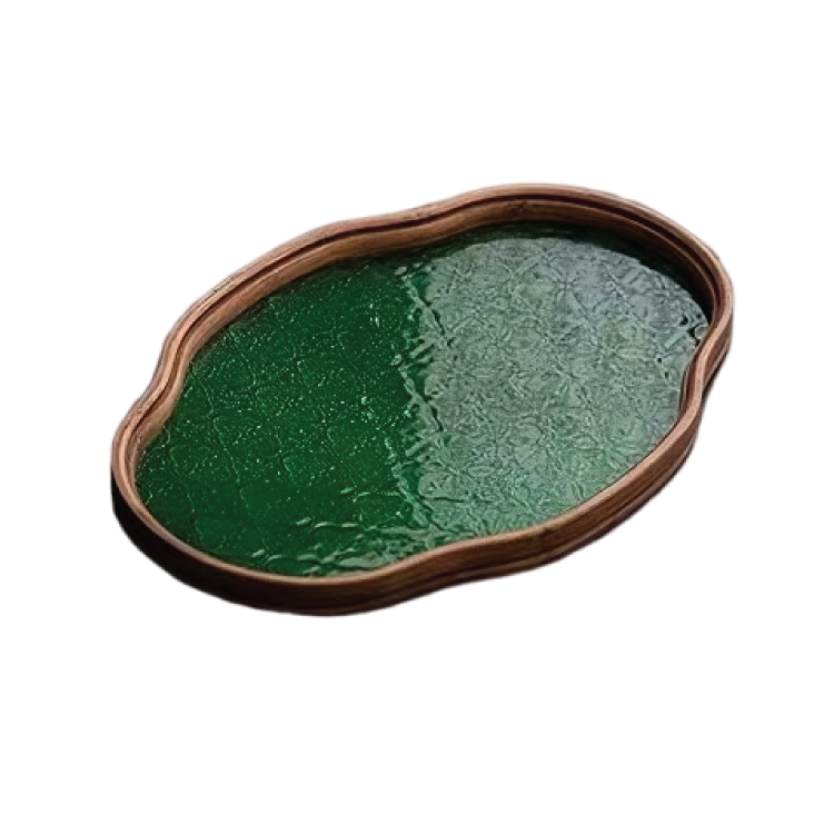 Tea Tray - Wooden Edge (Green)