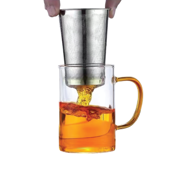 Elegant Tea Glass - Stainless Steel Filter