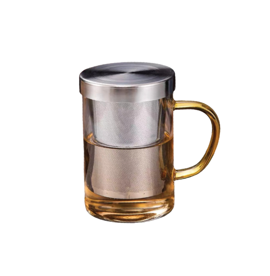 Elegant Tea Glass - Stainless Steel Filter